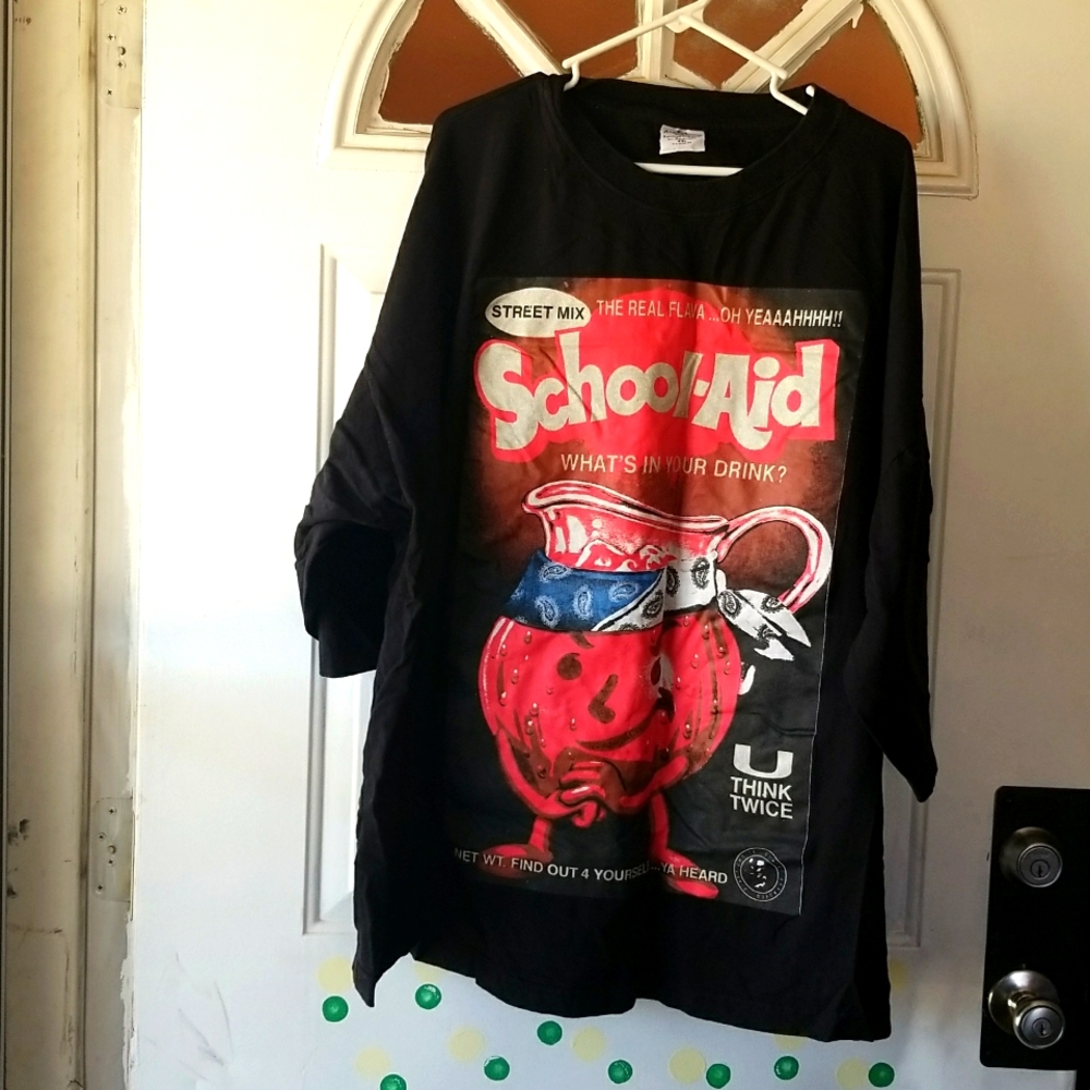 SCHOOL-AID, ATTITUDE CLASSICS, Black t-shirt, size 4X!